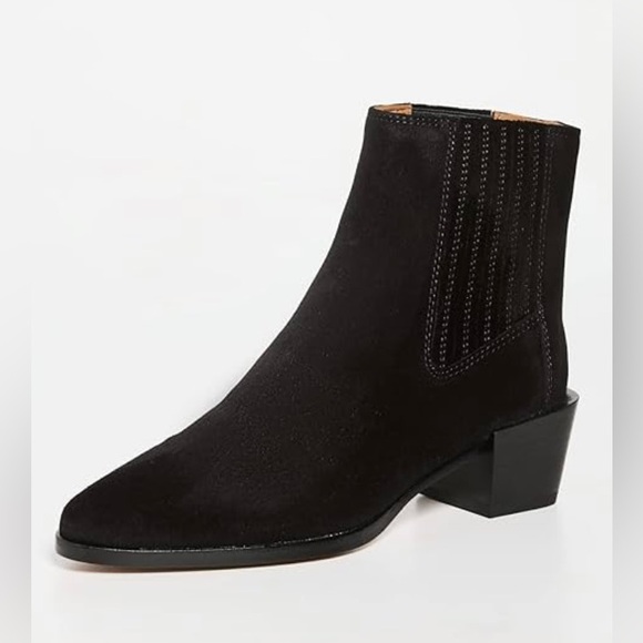New Rag & Bone Rover Suede Chelsea Boots Black Pull On Bootie size US 10/EU 40 - Picture 1 of 11